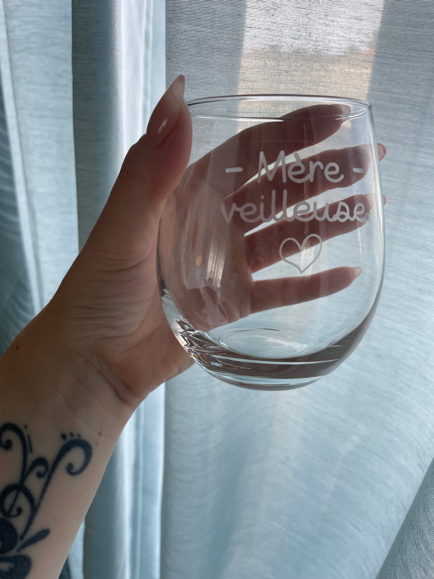 Verre gravé « humour »