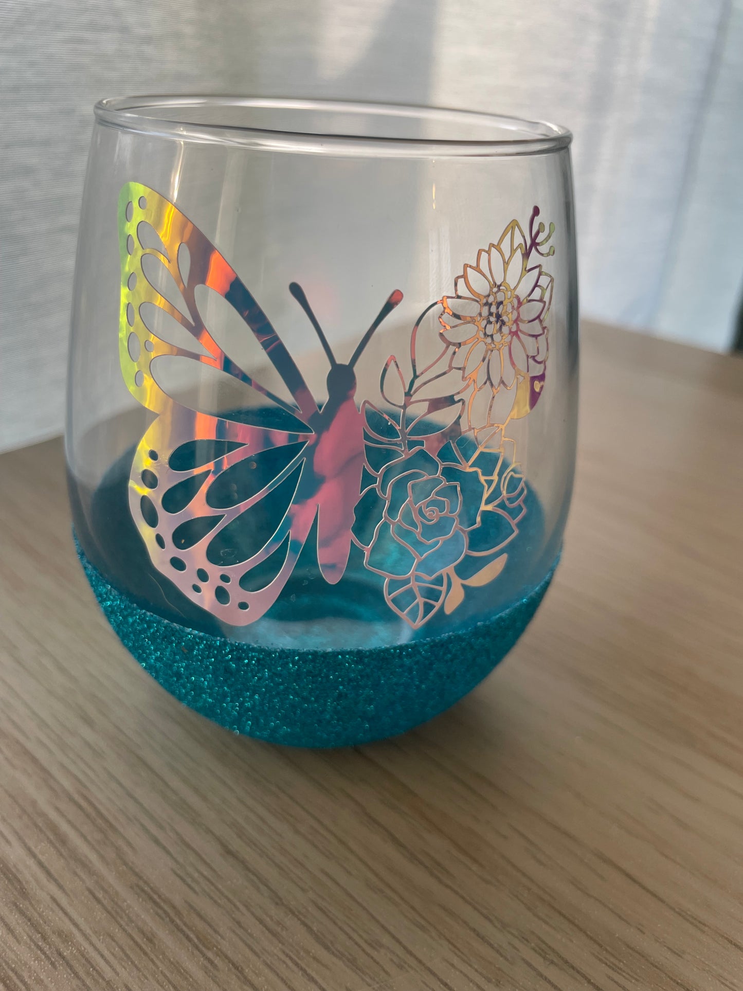 Verre paillette « papillon »