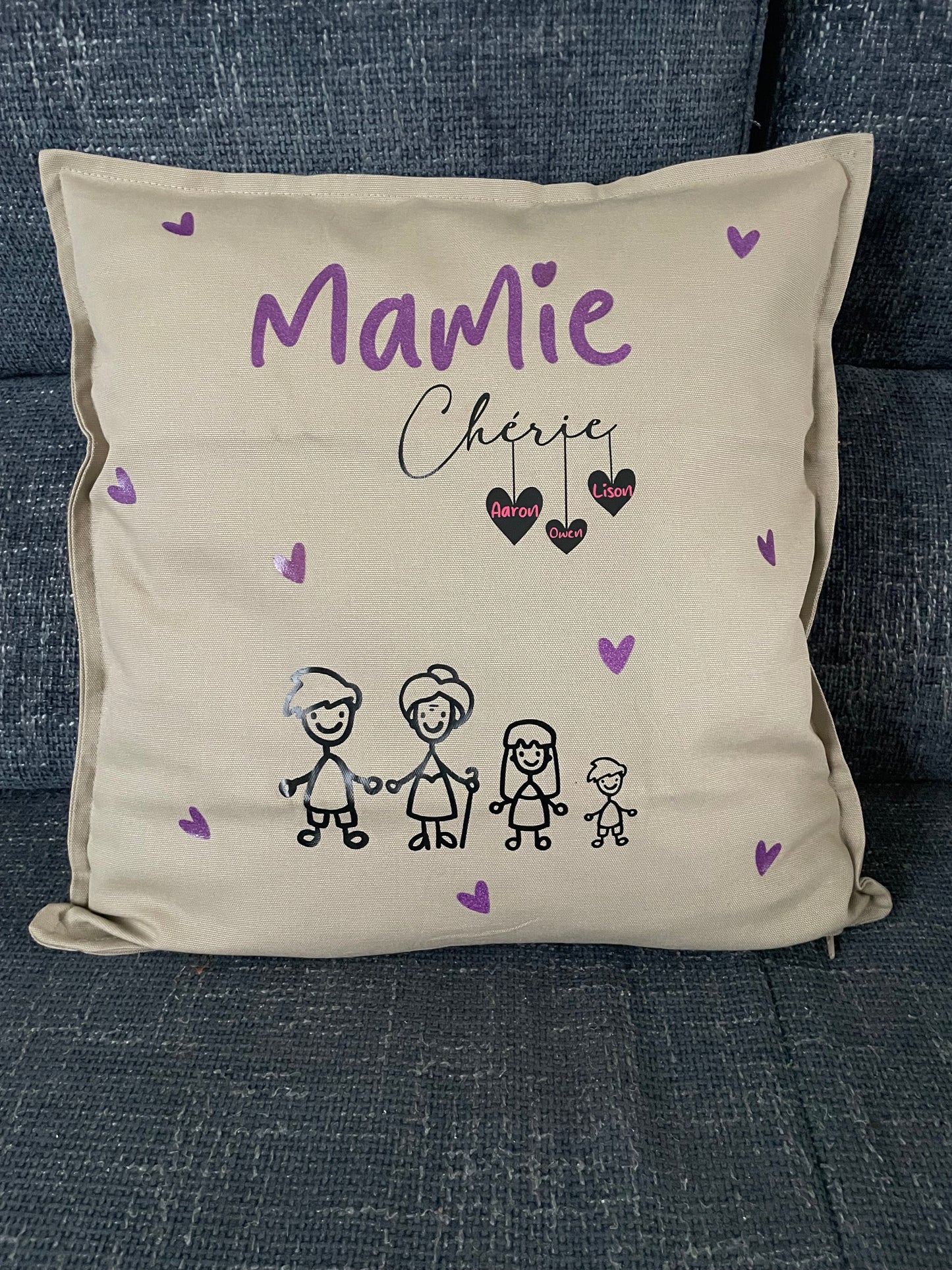 Housse de coussin « Mamie chérie »