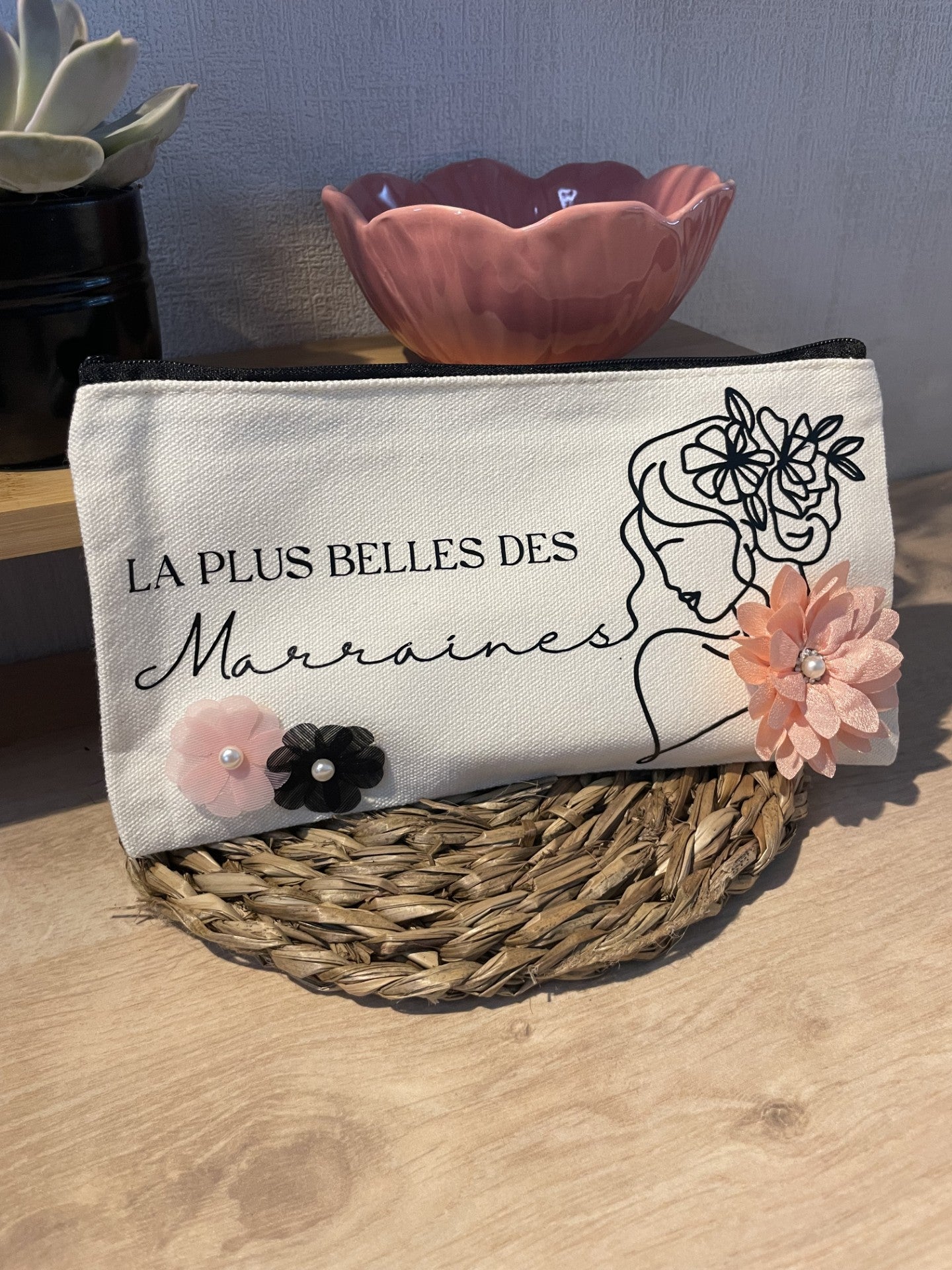 Trousse "jolie fleur" marraine