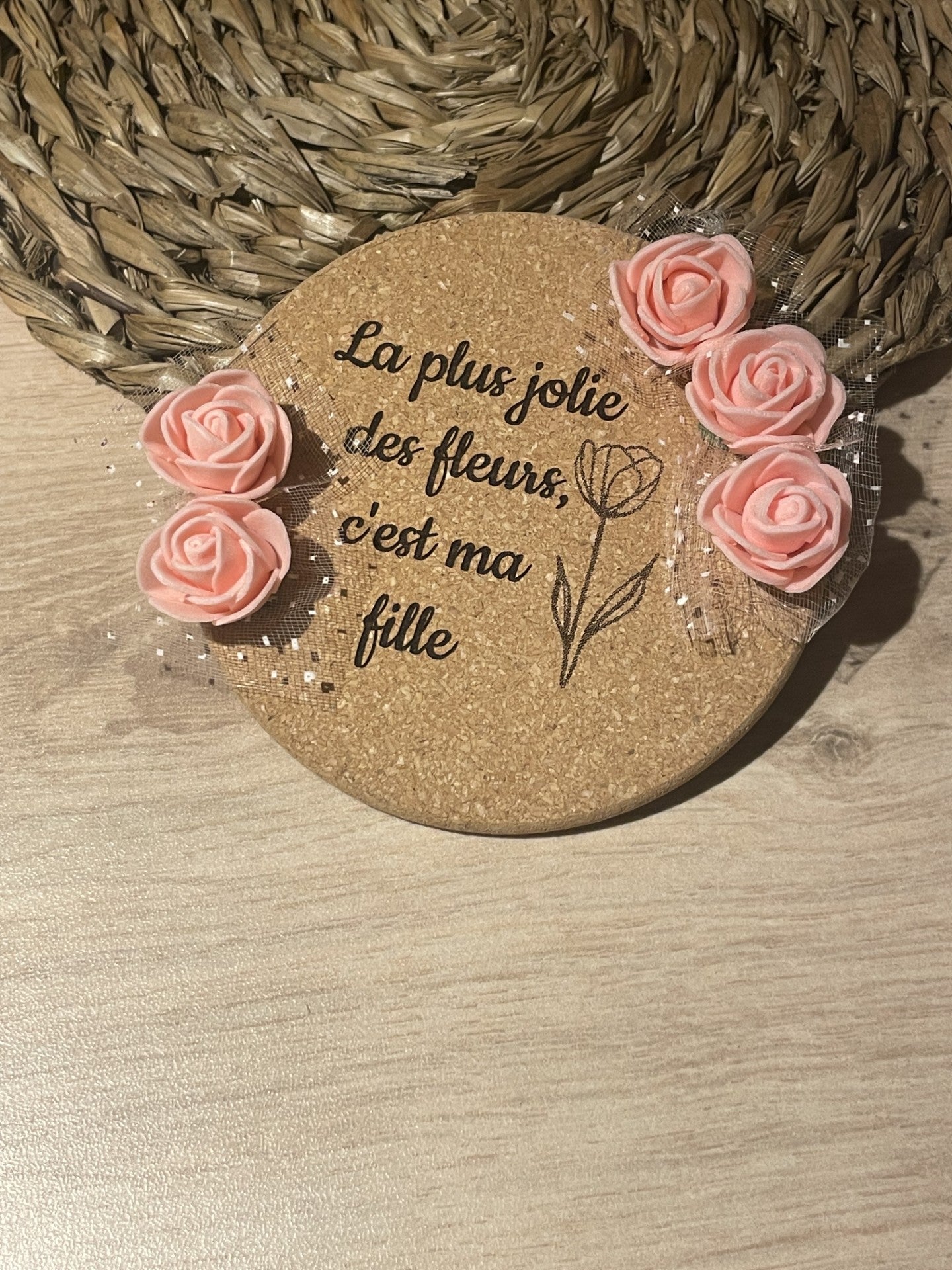 Aimant en liège jolie fleur