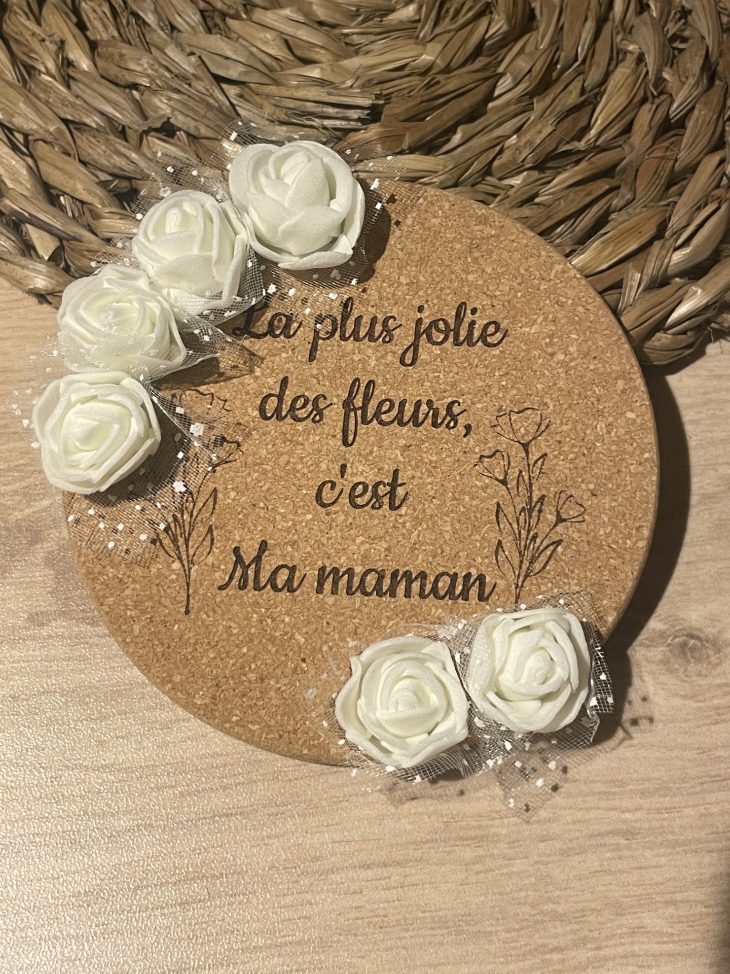 Aimant en liège jolie fleur