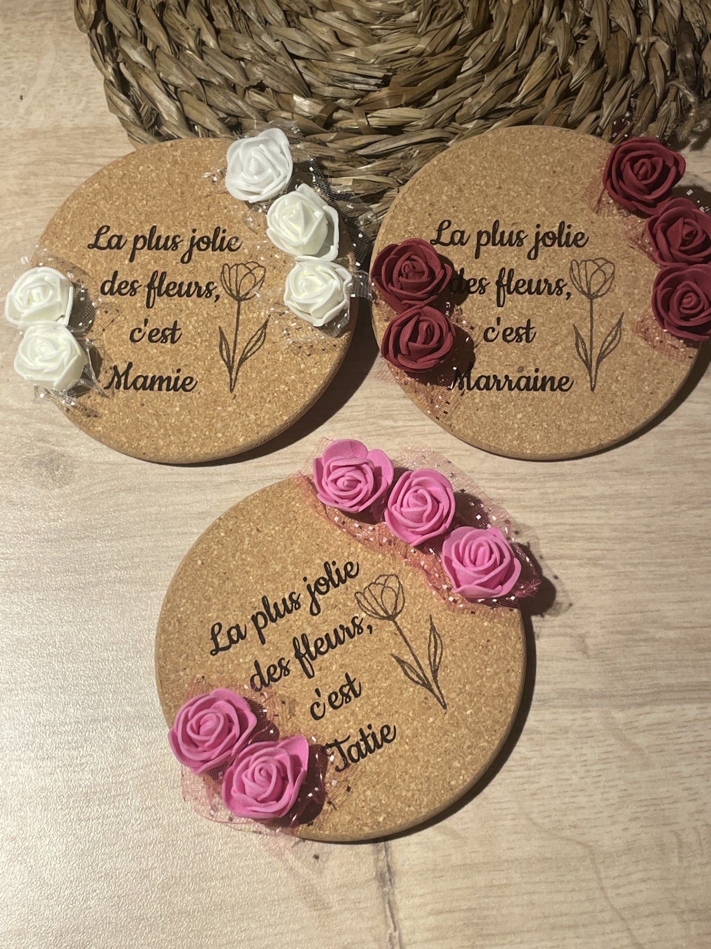 Aimant en liège jolie fleur