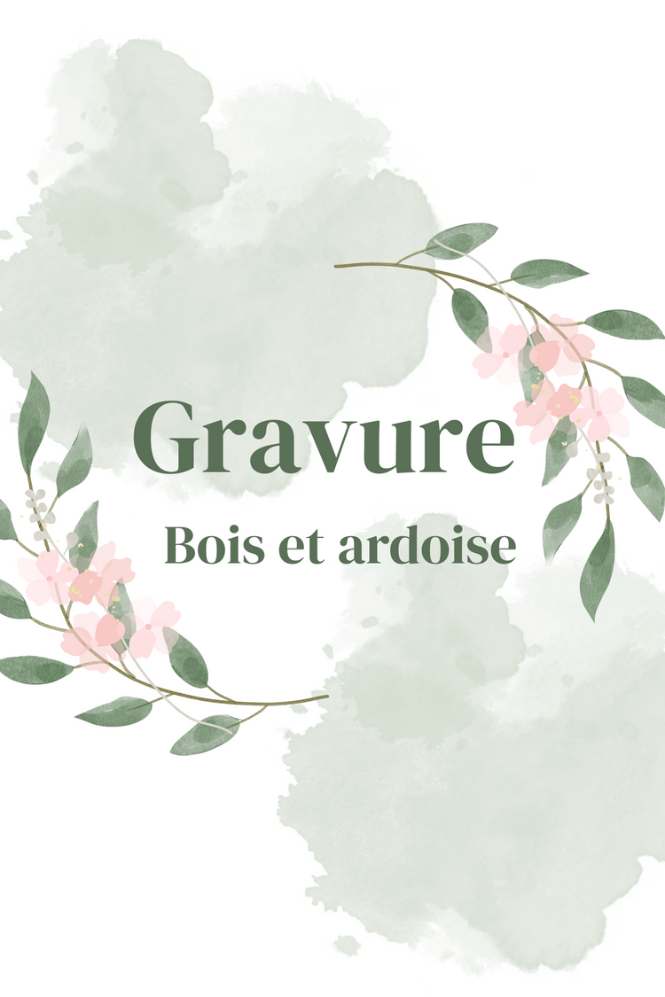 Gravure sur bois et ardoise