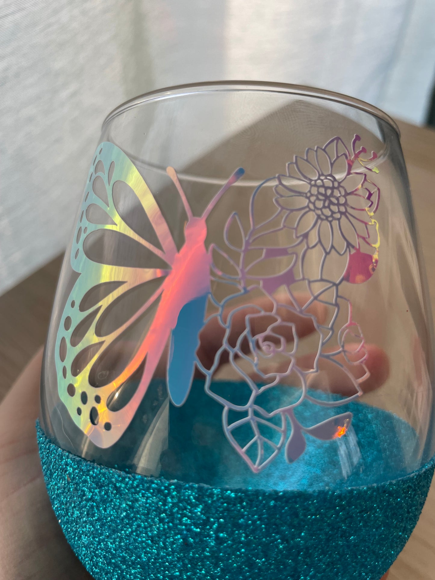 Verre paillette « papillon »