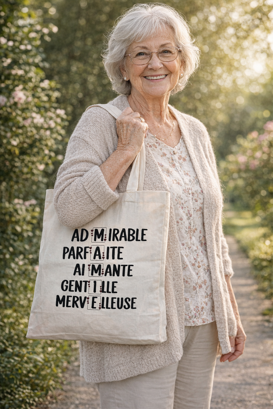 Tote bag scrabble Doré