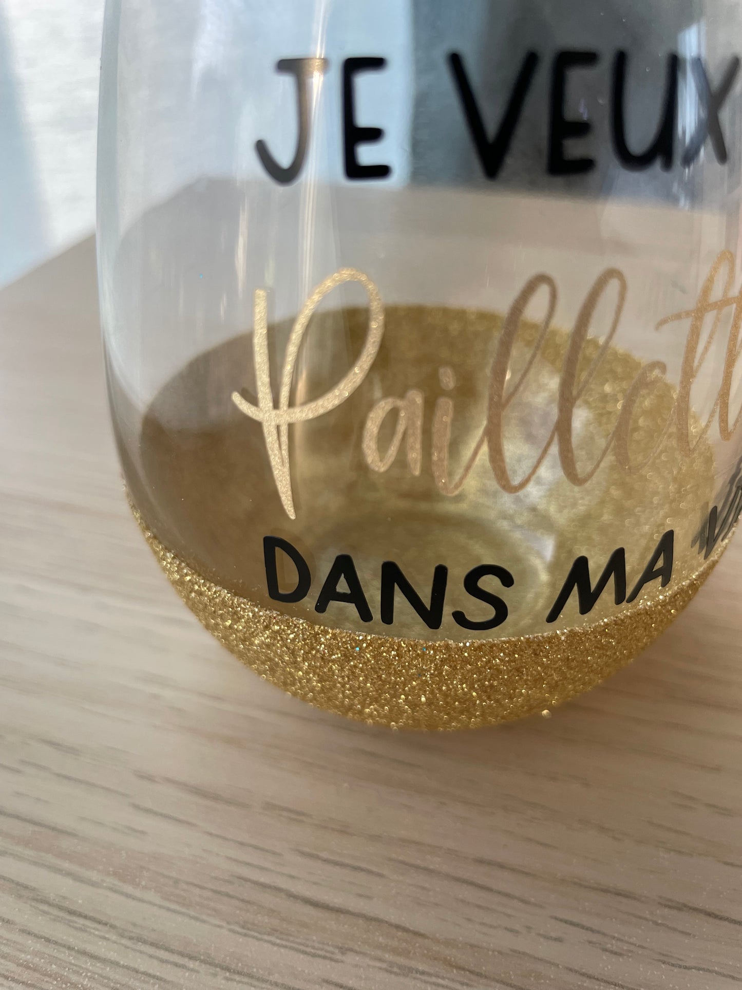 Verre paillette « je veux des paillettes »