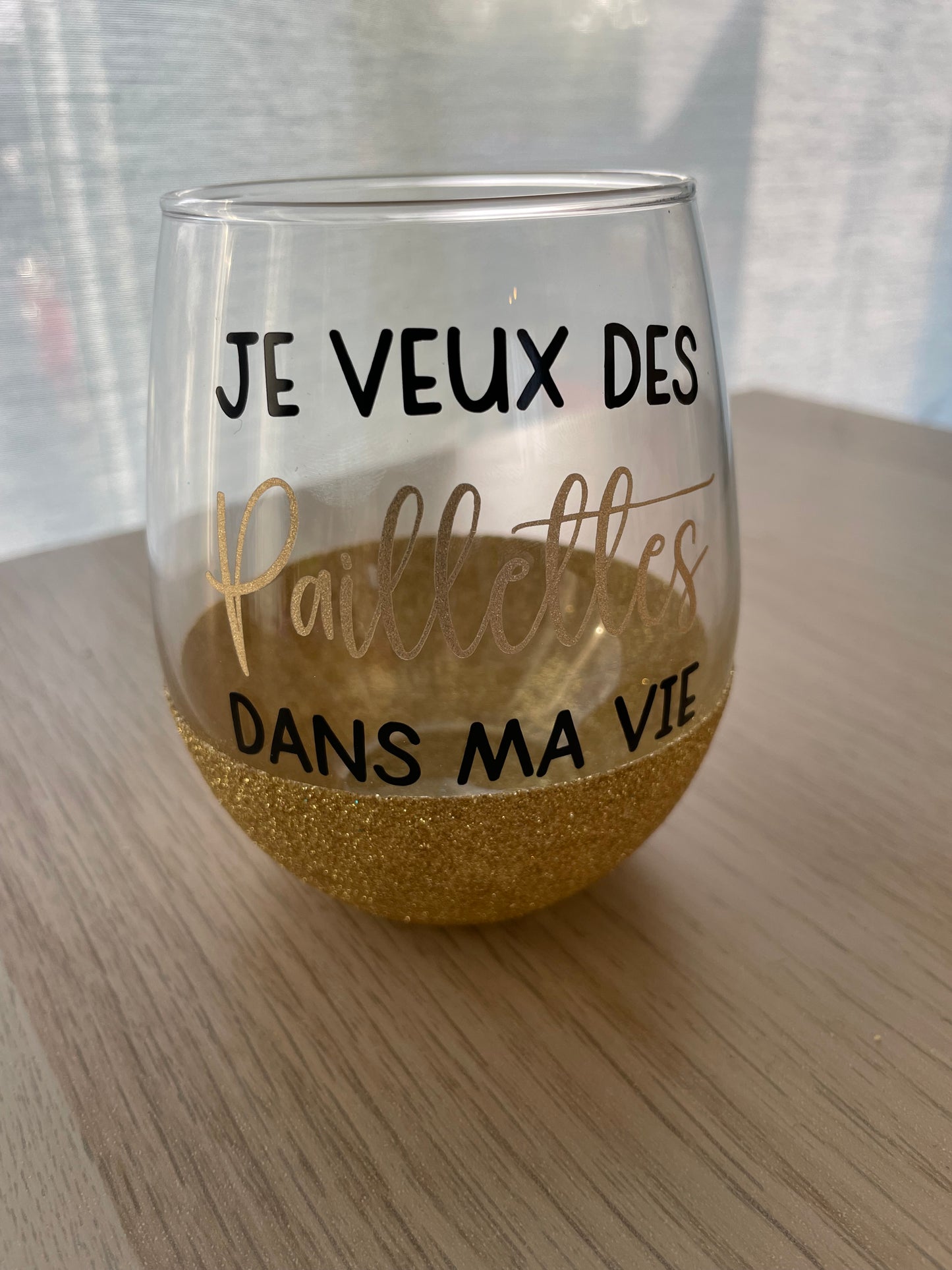 Verre paillette « je veux des paillettes »