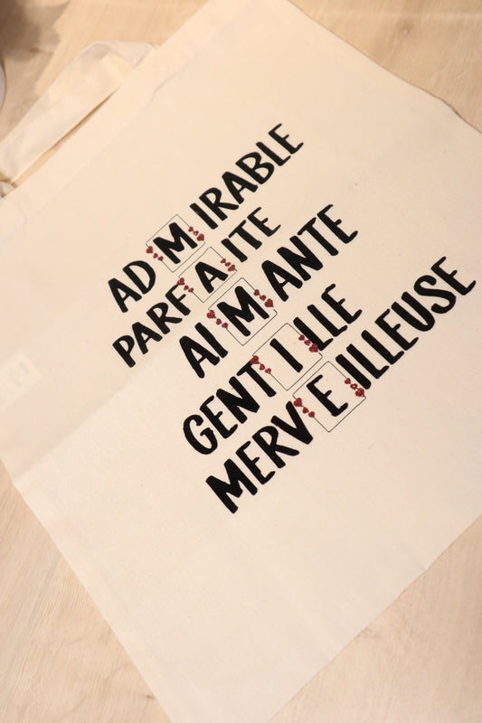 Tote-Bag Scrabble Rouge