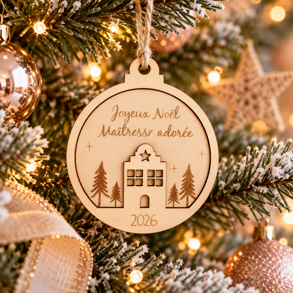 Boule de Noël en bois