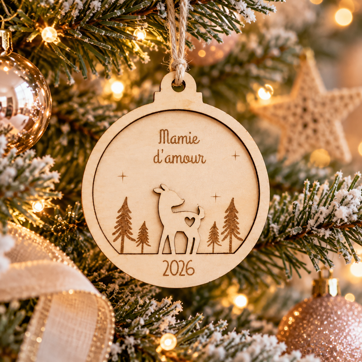 Boule de Noël en bois