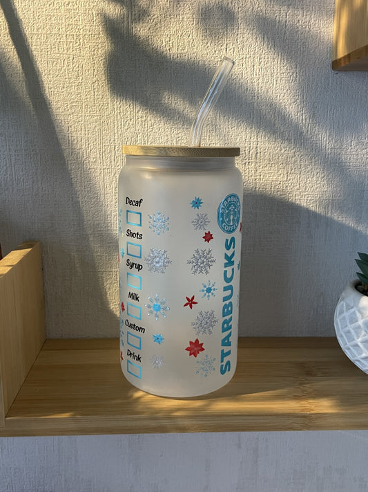 Canette en verre reine des neiges