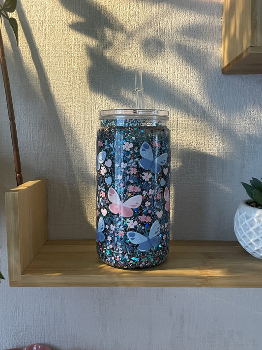 Canette snowglobe papillons