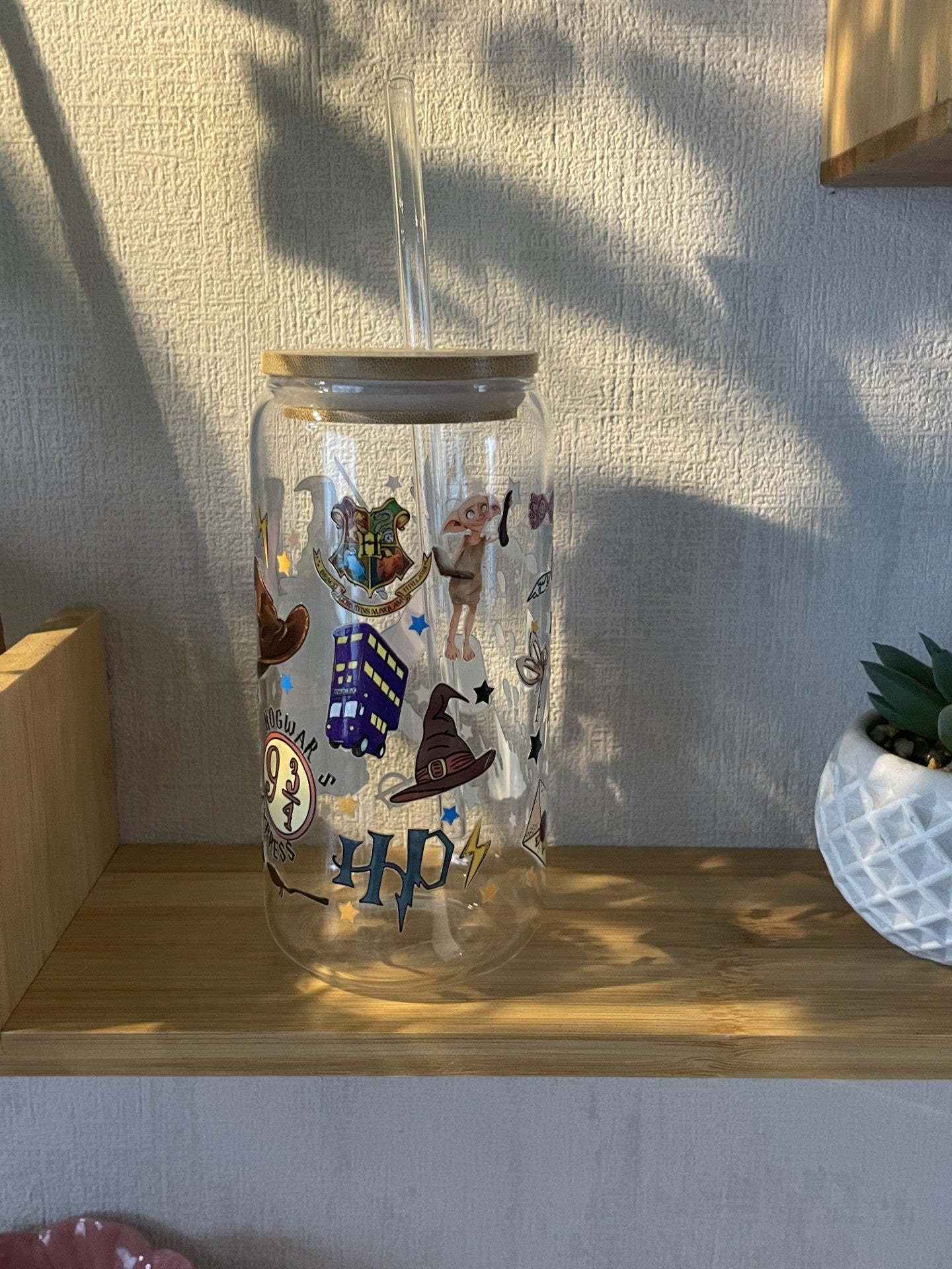 Canette en verre stitch harry potter