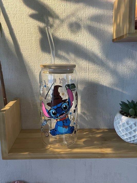 Canette en verre stitch harry potter