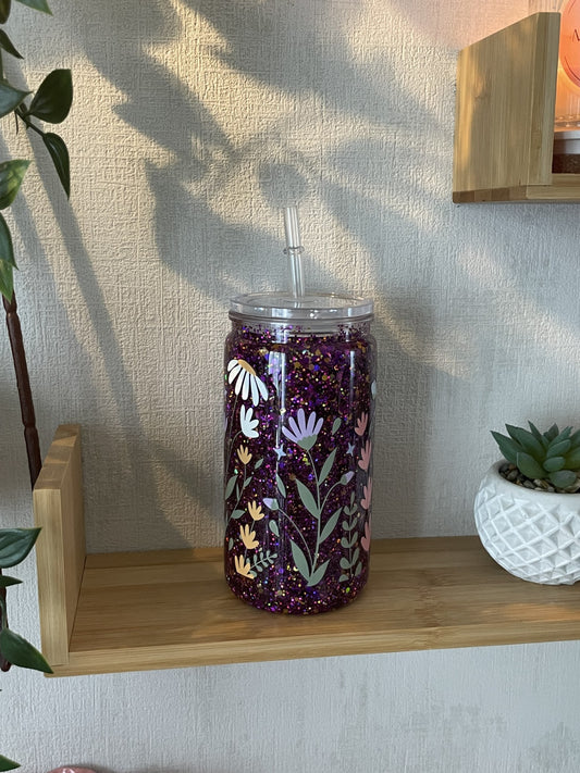 canette snowglobe flowers