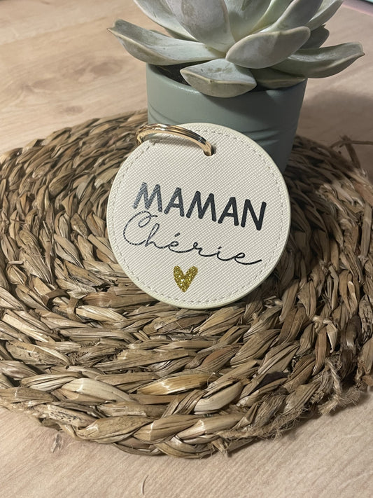 Porte clé "coeur chéri" maman