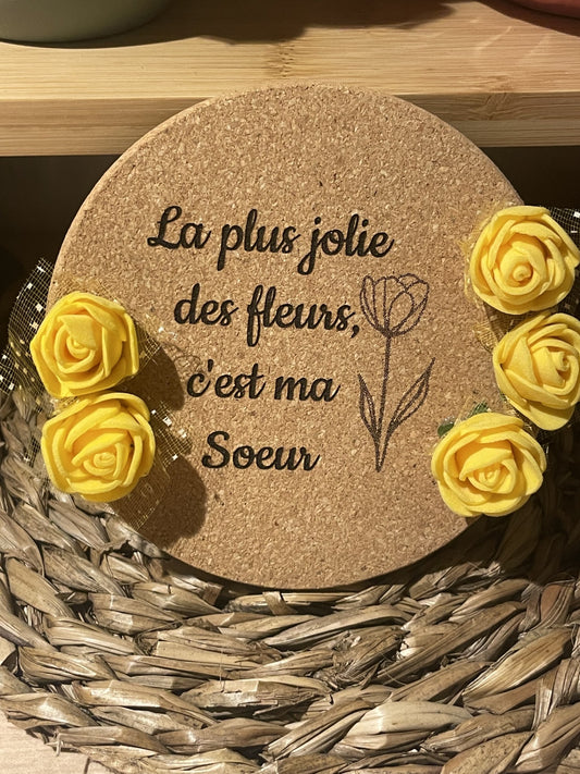 Aimant en liège jolie fleur