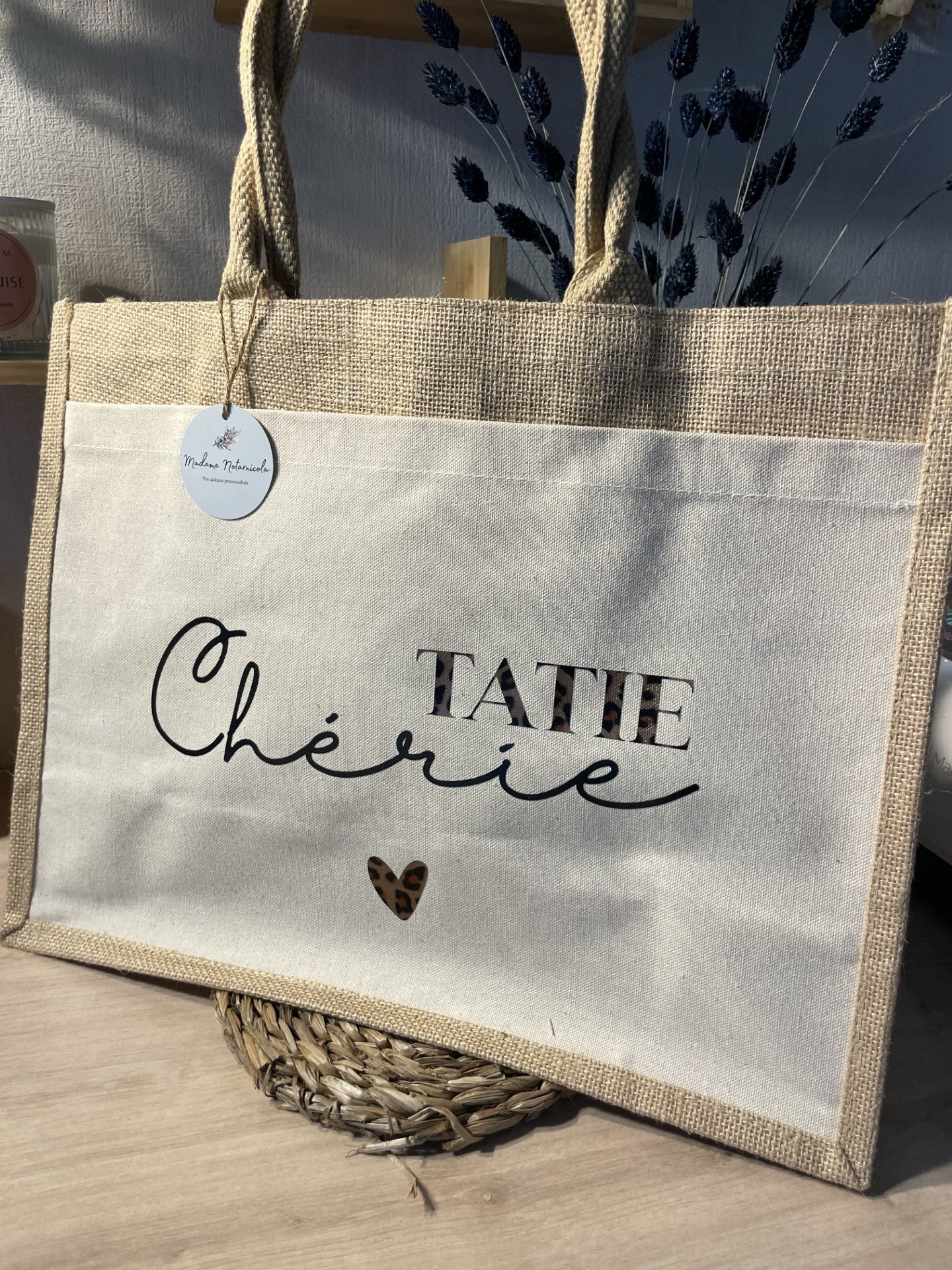 Cabas "coeur chéri ggrr" Tatie