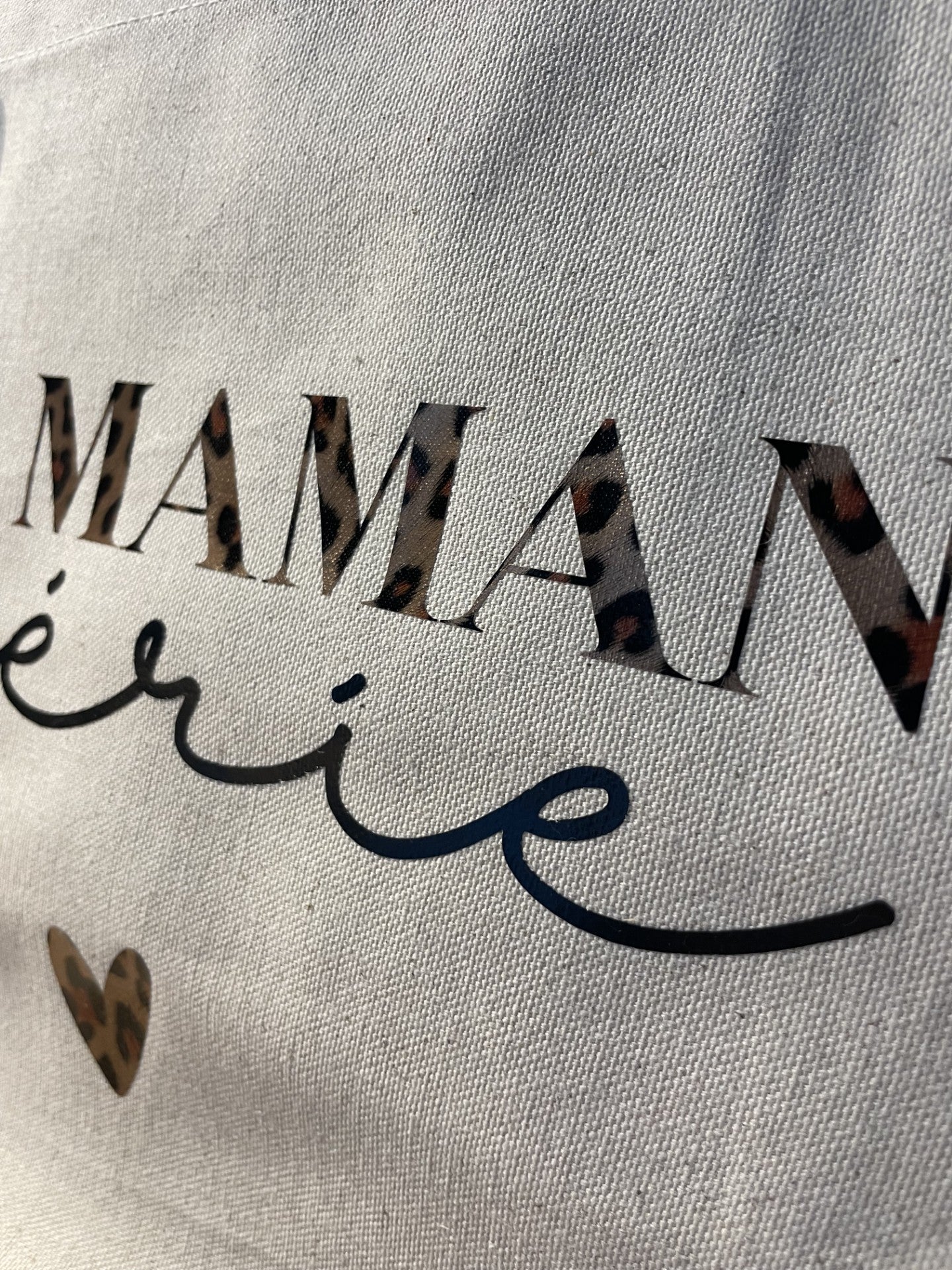 Cabas "coeur chéri ggrr" Maman