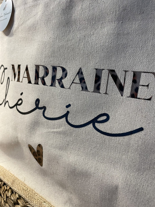 Cabas "coeur chéri ggrr" Marraine