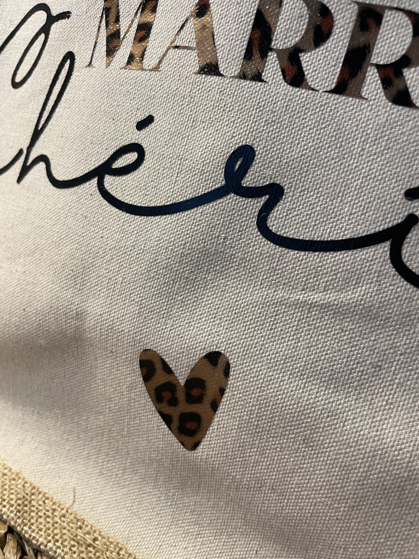 Cabas "coeur chéri ggrr" Marraine