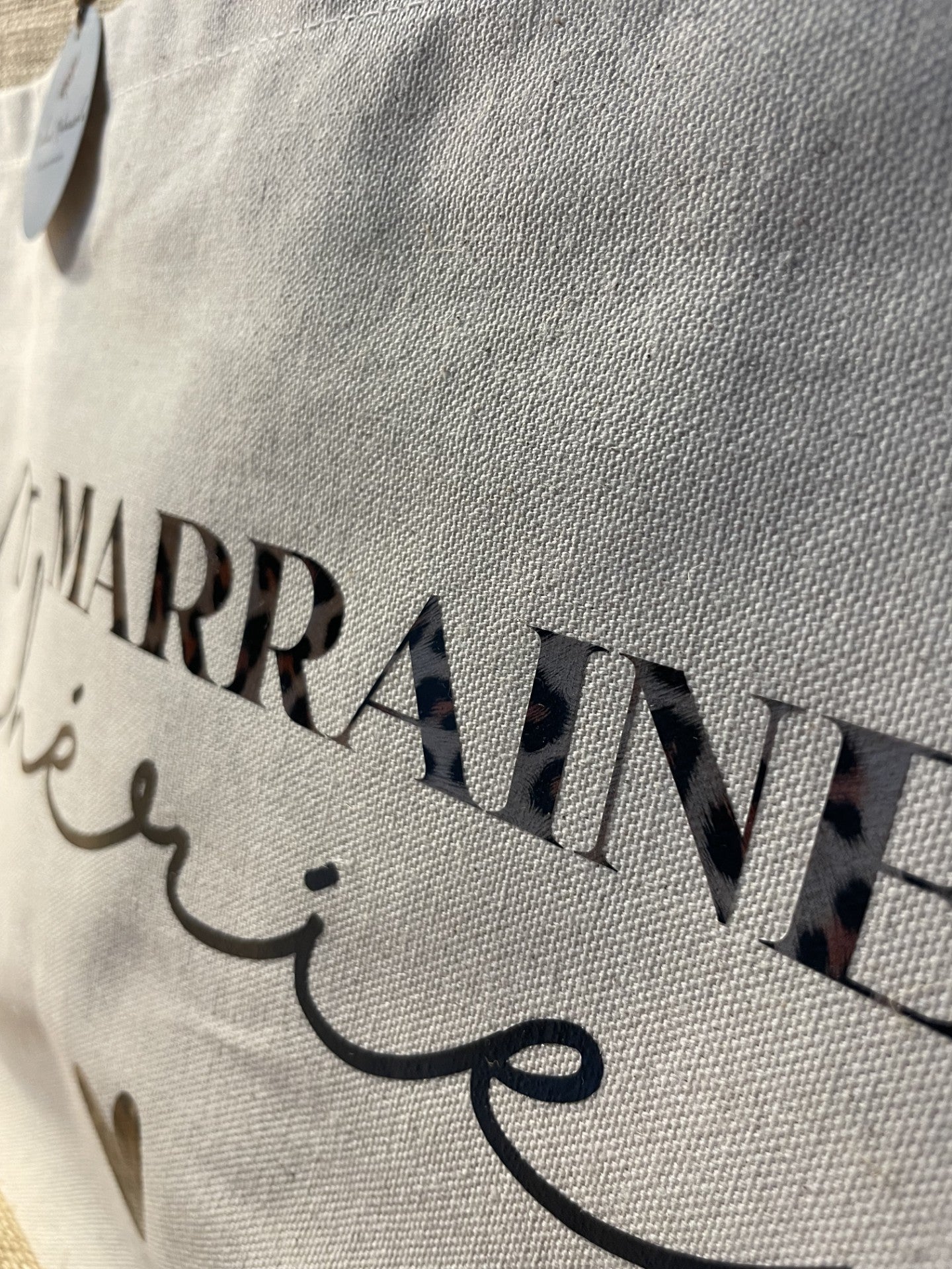 Cabas "coeur chéri ggrr" Marraine